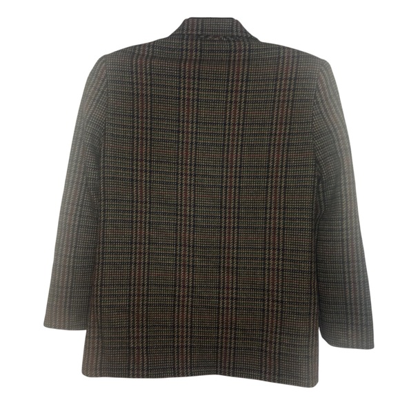Sag Harbor Petite Plaid Wool Blend Blazer Jacket Size 6 - Picture 3 of 10